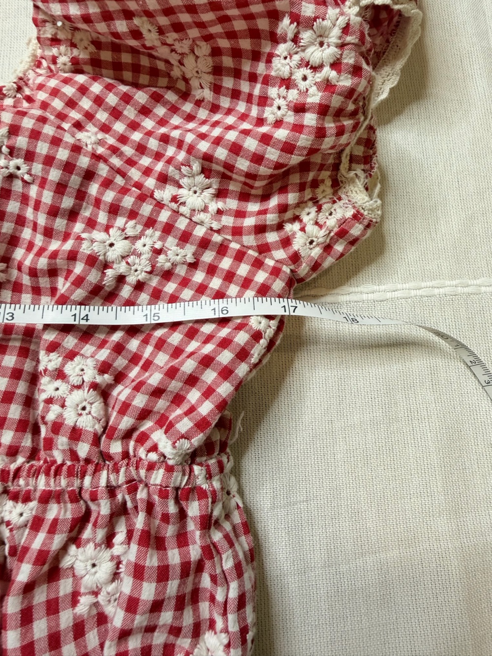 one clothing Red Gingham Tie-Front Puff Sleeve Blouse - Picture 8 of 8